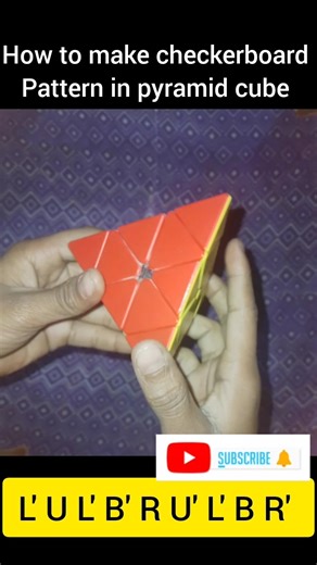 MAKING CHECKERBOARD PATTERN IN PYRAMID CUBE 🔥🔥🔥 #cube #viral #shorts #trending