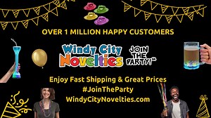 312 reactions · 23 shares |  Over 1 Million Happy Customers!  At Windy City Novelties, we’re your one-stop shop for party supplies, glow products, decorations, and more!  Fast shipping, unbeatable prices, and a massive selection to make your events unforgettable. Whether you’re planning a birthday bash, holiday celebration, or just want to add some sparkle to your next party, we’ve got you covered. 拾 | Windy City Novelties | Facebook