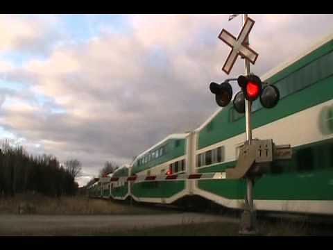 Clips of Barrie GO Trains from April 2012.