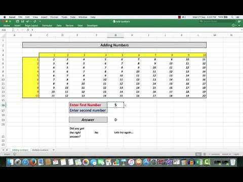 Use Excel to teach your children mental arithmetic. Adding and multiplying.