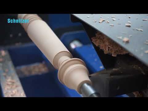 2 Axis CNC Wood Lathe Machine With Automatic Feeding | Schnitzer Machine