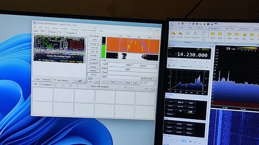 使用短波无线电SSTV接收到传播预测的图片