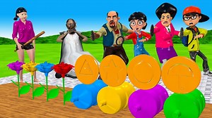 Scary Teacher 3D vs Squid Game Throw Gear Honeycomb Shapes Level Max 5 Times Challenge | Scary Teacher 3D - VMAni Channel