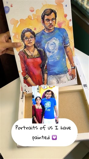 Custom couple portrait, hand painted from photo ❤️ Order link in description 💟