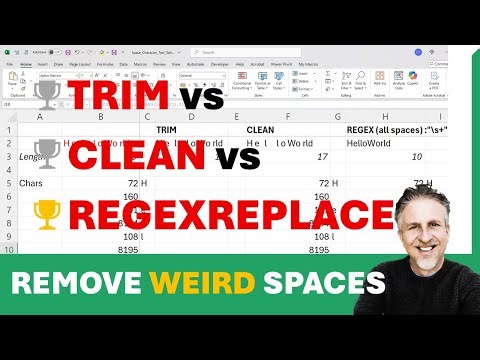 🧹How To Clean Up Weird Spaces in Excel Fast! 🏆Who is the Winner? TRIM vs CLEAN vs REGEXREPLACE