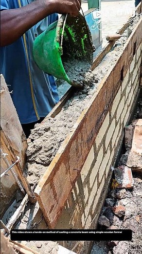 Concrete Beam Casting by Hand | Simple Formwork and Manual Pouring Technique