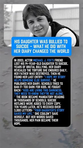 HIS DAUGHTER WAS BULLIED TO SUICIDE - WHAT HE DID WITH HER DIARY CHANGED THE WORLD.#shorts #story