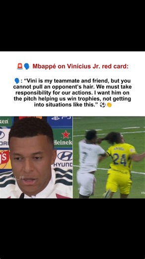 Mbappé on Vini Jr.’s Red Card! 😳⚽