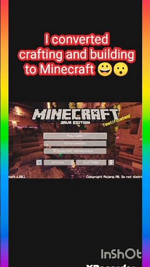 I converted crafting and building to Minecraft java edition. 💯real #minecraft #ytshorts #shorts#new