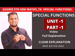 Degree 5th SEM l MATHS_7A l SPECIAL FUNCTIONS l UNIT 1 PART 1l #shorttricks4u