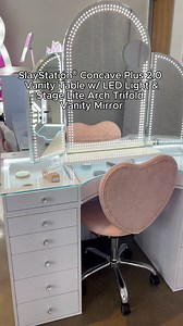 Don’t call it just a vanity. The SlayStation gives you everything—studio lighting, crystal-clear mirror, and a workstation that doubles as a statement piece. Available in multiple finishes and modular setups for any space. | Impressions Vanity Co.