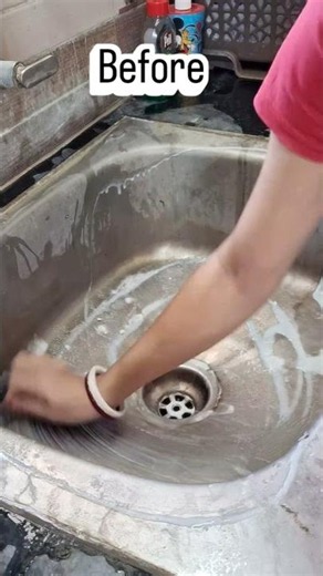 How to Remove Hard Water Stains from Kitchen Sink | Easy Sink Cleaning Hack ✨