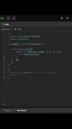 LeetCode JavaScript Problem | Function Composition Explained🚀 #coding #codinglife #programming