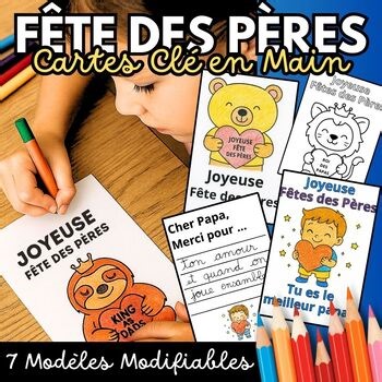 Cartes Fête des Pères à colorier | Editable Father’s Day Coloring Cards for Kids