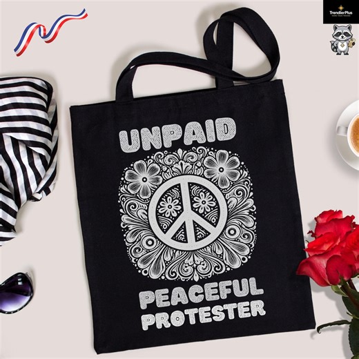Anti Trump Tote Bag, No War Peace Sign Bag, Unpaid Peaceful Protester, Liberal Political Gift, Resistance Canvas Bag, Activist Shoulder Bag - Etsy UK