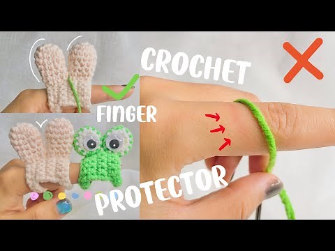 🐱Index Finger Pain? Crochet a Finger Protector with me | Cute crochet idea | Useful | Bunny | Frog