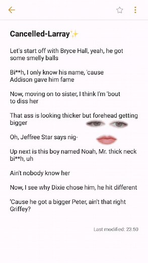 Cancelled-Larray💗#foryou #fy #foryoupage #lyrics