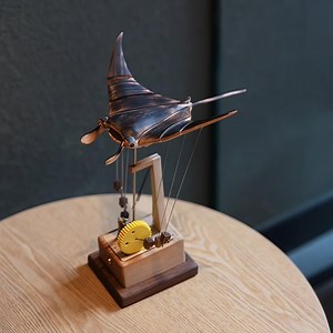 Wooden Manta Ray Automata: Kinetic Sculpture, Charred Wood Marine Art - Etsy