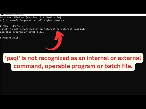 Fix: 'psql' is not recognized as an internal or external command error