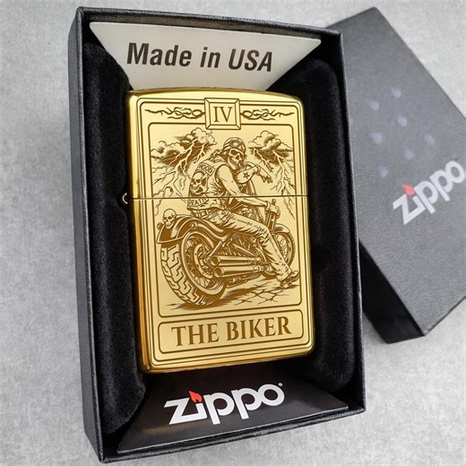 Personalized Laser Engraved Zippo Lighter – Custom Message Engraving | the Biker Design | Made in USA - Etsy