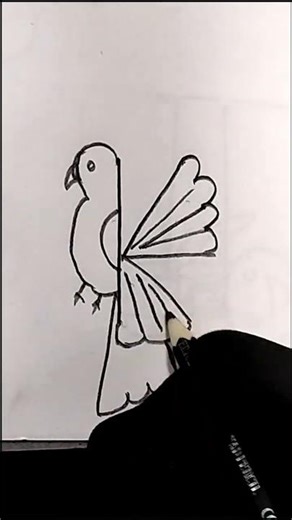 simple bird 🕊️ drawing with K | drawing #shorts #viralshorts #drawing #howtodraw #easydrawing #reels