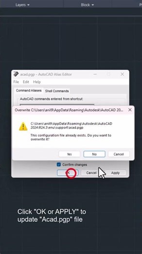 Modify AutoCAD command shortcut keys #autocad #autocadforbeginners #tutorial #autocadonline