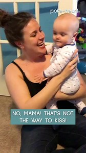 Smothering mom with kisses! #baby #mom #kisses | Poke My Heart