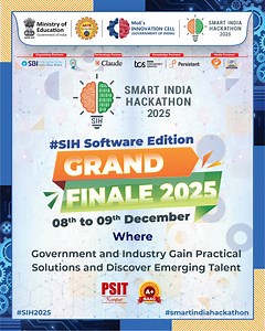 Smart India Hackathon Grand Finale 2025 brings together young innovators from across the country to tackle real challenges shared by government bodies and leading industries. From diverse themes like automation, agriculture, healthcare, clean energy, and cybersecurity, SIH continues to drive impactful, technology-driven solutions. PSIT Kanpur has been selected for the third time as a Nodal Centre for the SIH 2025 Grand Finale, where finalist teams will showcase their ideas and prototypes this De
