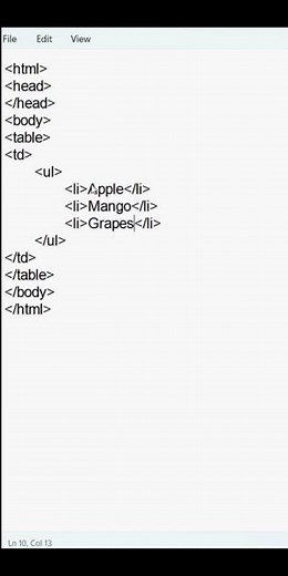 How To Insert Bullet Points | | Unordered List #html #viralvideo #trending #shorts