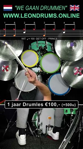 Hoe drum je de Groove Get Off - Prince | Drumles bij LeonDrums