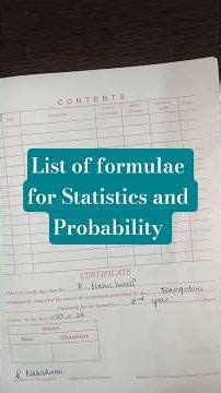 List of formulae for Statistics and Probability