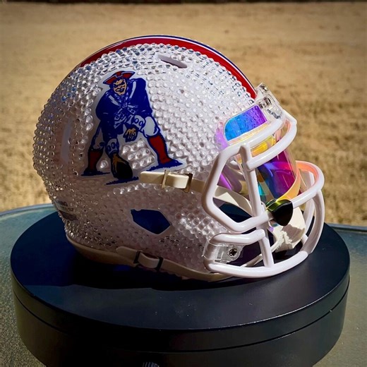 New England Patriots Throwback Custom Mini Football Helmet - Etsy