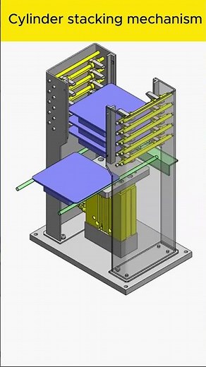 Cylinder stacking mechanism #autocad #mechanical #mechanism #automation #manufacturing