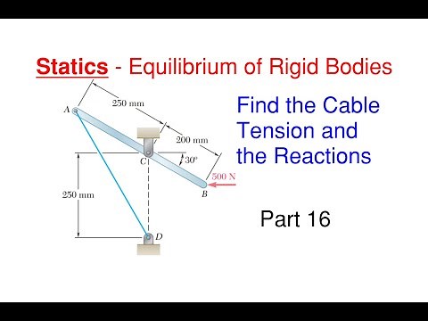 How to Find the Tension in the Cable and the Reactions– Static Equilibrium of Rigid Bodies Part 16