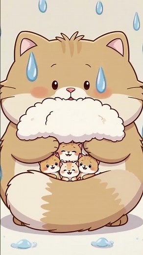 Giant Cat Umbrella – Funny Cute Scene #cats #cat #animation #rain #love