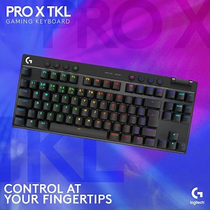 READY TO WIN? 🏆 Introducing the PRO X TKL, designed for champions! With game mode control, dual-shot PBT keycaps, and standard layouts for 3P compatibility, this keyboard is built for pros. Featuring programmable keys, RGB lighting with LIGHTSYNC, a dedicated Game Mode button, and the new Game Mode Lock function, plus convenient media controls and a volume roller, the PRO X TKL puts you in command on your journey to victory. Gear up and take control of the game! #LogitechG #KeepPlaying | GameXt