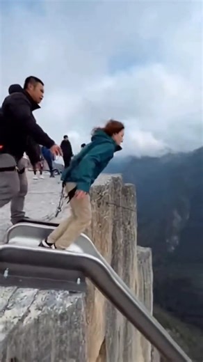 cliff Slide is wild😱💥 | insane Slide ride