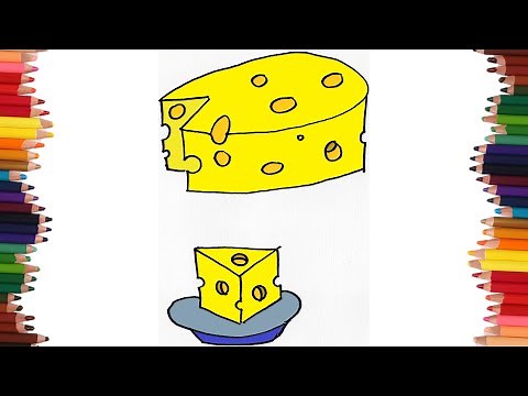Como dibujar un QUESO paso a paso y MUY FACIL - Dibujos para Colorear