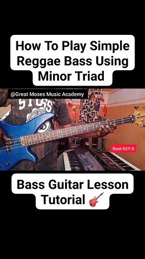 How To Play Simple Reggae #bass Using Minor Triad | Great Moses Music Academy