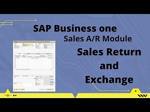 Sales Return and exchange | Sales Module | SAP Business one modules | Learn tech with Aditya