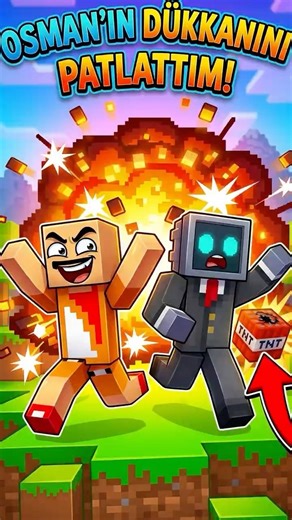 1000 TNT ile OSMAN'ın Dükkanını PATLATTIM! 🤯 #minecraft #shorts