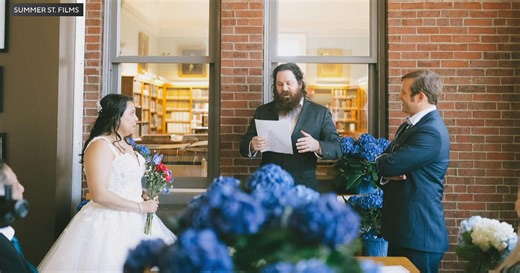 Couple begins new chapter with wedding at Watertown Library