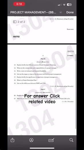 Project Management Revision | 2025 PYQ Answers | Calicut University 6th Sem BBA #bba