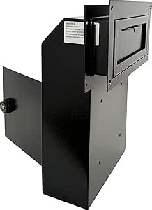 Locking Door Drop Box with Combination Lock – Steel Mailbox with Rear Access, Mail Slot for Rent, Deposit, Night Key, and Mail – Through-Door Design Prevents Money Fishing, Durable Black