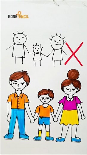 How to draw family | Easy family drawing | Family drawing | #easydrawing #art #family
