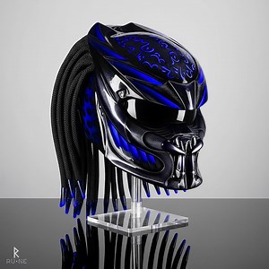 Navy Predator Helmet With LED Lights Airbrushed Full Face, DOT ECE Certified, Unique - Etsy Canada