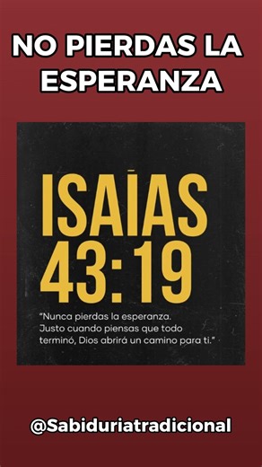 No pierdas la esperanza | Isaias 43:19