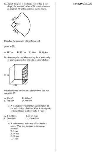 Grade 8 Mathematics End of Term 2 2026 Exam with Marking Scheme