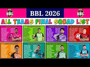 BBL 2025-26 All Team Squad | Big Bash League 2025 All Team Players List | BBL Squad 2025 | BBL 2026