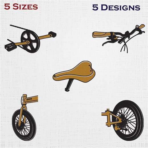 Bicycle Set Embroidery - Folding Bike Digital Download - 5 Sizes 5 Designs - Etsy